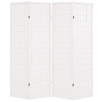 vidaXL Kamerscherm inklapbaar Japanse stijl 160x170 cm wit - thumbnail