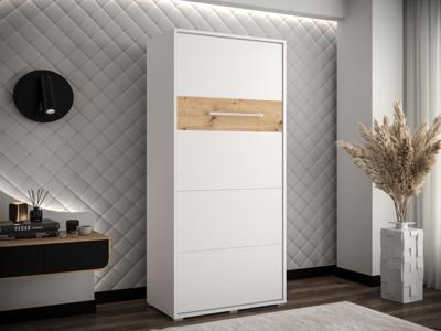 Opklapbed HOUDI 90x200 cm wit/artisan eik Opklapbed HOUDI 90x200 cm wit/artisan eik