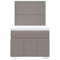 Boxspring met matras stof taupe 90x200 cm - thumbnail