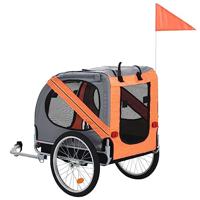 VidaXL Hondenfietstrailer oranje en grijs - thumbnail