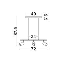 Lyora HanglampPogno 3-lichts zwart met goud recht - 9111458 - thumbnail