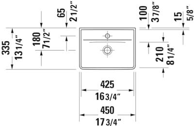 Fontein Duravit D-Neo Inbouw Met Kraanvlak Zonder Kraangat 45 cm Hoogglans Wit Duravit
