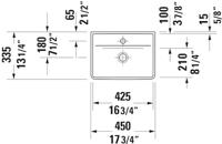 Fontein Duravit D-Neo Inbouw Met Kraanvlak Zonder Kraangat 45 cm Hoogglans Wit Duravit - thumbnail