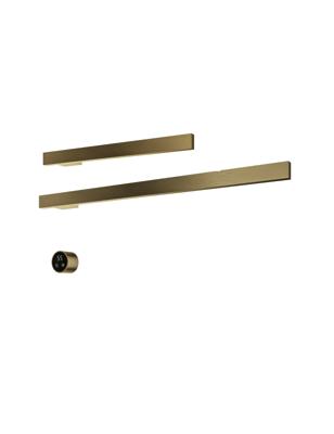 Hotbath &MORE set van 2 rails RAS80 SQUARE 80 en RAS50 SQUARE 50 cm met separate schakelaar en inbouw element Geborsteld Messing PVD (RAS50+RAS80BBP)
