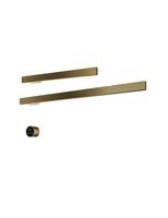 Hotbath &MORE set van 2 rails RAS80 SQUARE 80 en RAS50 SQUARE 50 cm met separate schakelaar en inbouw element Geborsteld Messing PVD (RAS50+RAS80BBP) - thumbnail