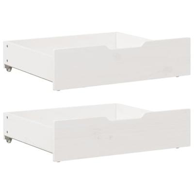 VidaXL Bedlades 2 st 75x55x17 cm massief grenenhout wit VidaXL Bedlades 2 st 75x55x17 cm massief grenenhout wit