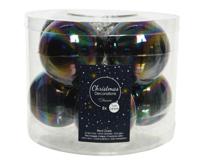 Kerstbal glas d7 cm zwart iris 8 stuks KSD - Ksd - thumbnail