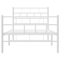 Bedframe met hoofd- en voeteneinde metaal wit 107x203 cm - thumbnail
