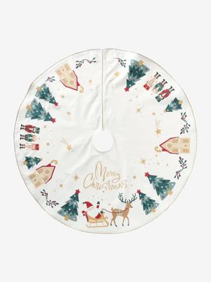 Dennenboomtapijt Notenkraker wit