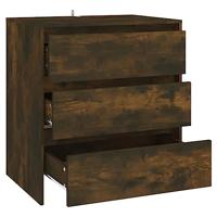 Dressoir 70x41x75 cm bewerkt hout gerookt eikenkleurig - thumbnail