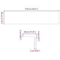 Traptreden 2 st 110x30x2 cm massief eikenhout lichtbruin - thumbnail