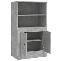 Hoge kast 60x35,5x103,5 cm bewerkt hout betongrijs - thumbnail