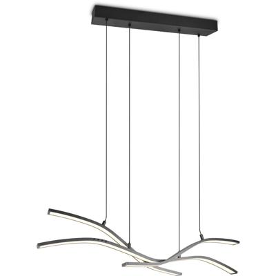 LED Hanglamp - Trio Select Spider - 1 Lichtpunt van 46 Watt - Dimmer - Aanpasbare Lichtkleur - Geheugenfunctie - Nachtlamp - Mat Zwart - Metaal