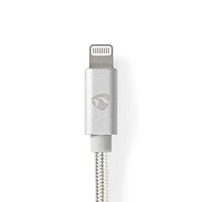 Data- en Oplaadkabel | Apple Lightning 8-pins male - USB A male | 3,0 m | Aluminium
