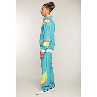 Retro Trainingspak Neon-Blauw