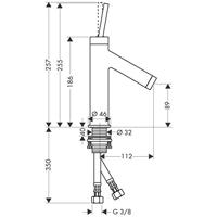 Hansgrohe Axor Starck wastafelkraan zonder waste Chroom - thumbnail
