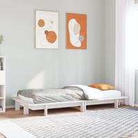 Bedframe zonder matras massief grenenhout wit 75x190 cm - thumbnail