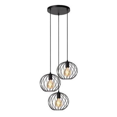 Lucide DANZA - Hanglamp - Ø 50 cm - 3xE27 - Zwart