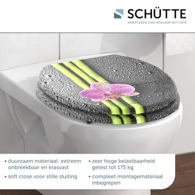 MDF WC-bril ASIA met soft-close lange levensduur: extreem onbreekbaar en krasbestendig comfort en functie: geruisloos sluiten dankzij de automatische valrem eenvoudig schoon te maken dankzij het