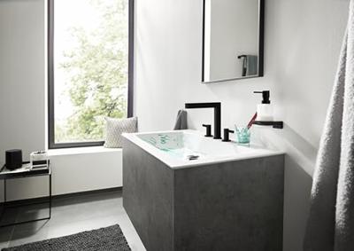 Hansgrohe Finoris wastafelkraan 160 pop-up plug mat zwart 76034670 - thumbnail