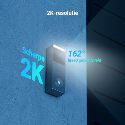 EZVIZ HP3 PRO slimme videodeurbel - zilverkleurig, inclusief zonnepaneel