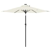 VidaXL Parasol met led&apos;s en stalen paal 225x225x212 cm wit - thumbnail