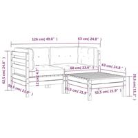 Tuinbank 2-zits met kussens en voetenbank - thumbnail