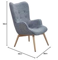 Artistiq Fauteuil 'Anderson' Houten poot, kleur Grijs - thumbnail