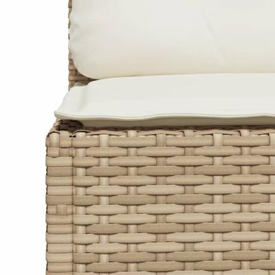 4-delige Loungeset met kussens poly rattan beige - thumbnail