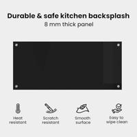 VidaXL Keuken achterwand zwart 90 x 40 cm gehard glas - thumbnail