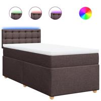 Boxspring met matras stof donkerbruin 90x200 cm - thumbnail