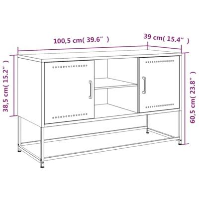 Tv-meubel 100,5x39x60,5 cm staal roze