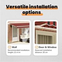 VidaXL Inklapbaar zonnescherm oranje 400 x 200 cm stof - thumbnail