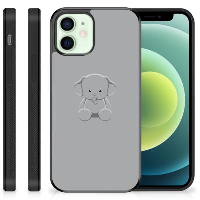 iPhone 12 Mini | Bumper Hoesje | Grijs Baby Olifant