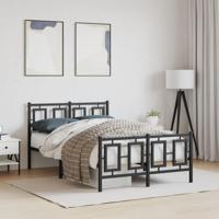 Bedframe met hoofd- en voeteneinde metaal zwart 120x190 cm - thumbnail