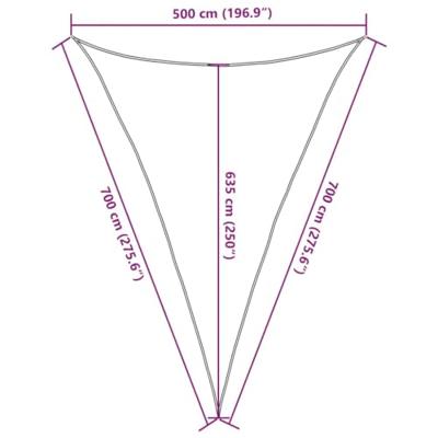 Zonnezeil 5x7x7 m 100% polyester oxford zandkleurig Zonnezeil 5x7x7 m 100% polyester oxford zandkleurig