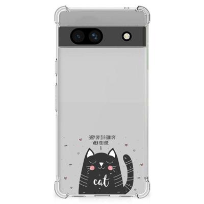 Google Pixel 7A Stevig | Bumper Hoesje | Cat Good Day Google Pixel 7A Stevig | Bumper Hoesje | Cat Good Day
