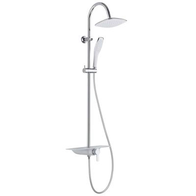 WATERWAY hoofddouche met ééngreepsmengkraan en planchet, chroom-wit wellness-hoofddouche met antikalk nozzles, hoofddouche: ca. 20 x 20 cm handdouche met antikalk nozzles, maat: (b x. L) ca. 6,4 x WATERWAY hoofddouche met ééngreepsmengkraan en planchet, chroom-wit wellness-hoofddouche met antikalk nozzles, hoofddouche: ca. 20 x 20 cm handdouche met antikalk nozzles, maat: (b x. L) ca. 6,4 x