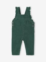 Babysalopette van fluweel met volants groen - thumbnail