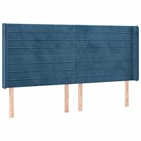 Hoofdbord LED 203x16x118/128 cm fluweel donkerblauw - thumbnail