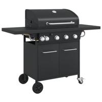 Gasbarbecue met 5 branders gepoedercoat staal zwart - thumbnail