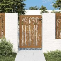 VidaXL Poort 85x125 cm bamboe-ontwerp cortenstaal - thumbnail