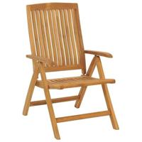 Tuinstoelen 2 st verstelbaar met kussens massief teakhout - thumbnail