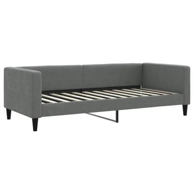 Slaapbank onderschuifbed matrassen 90x200 cm stof donkergrijs