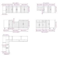 11-delige Keukenkastenset Lucca bewerkt hout wit - thumbnail