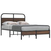 Bedframe zonder matras bewerkt hout bruin eikenkleur 140x190 cm - thumbnail