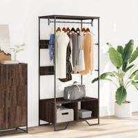 VidaXL Kledingkast 90x50x180 cm bewerkt hout bruin eikenkleurig - thumbnail