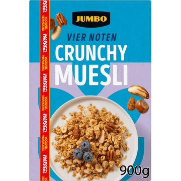 Jumbo Muesli Vier Noten Voordeelverpakking 900 g