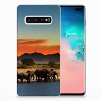 Samsung Galaxy S10 Plus | TPU Hoesje | Olifanten - thumbnail