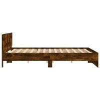 Bedframe met hoofdeinde gerookt eikenkleurig 160x200 cm - thumbnail
